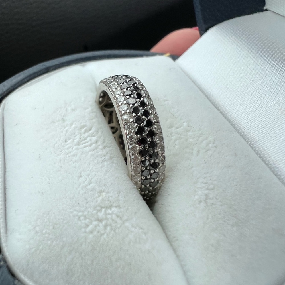 Black and White natural diamond ring.